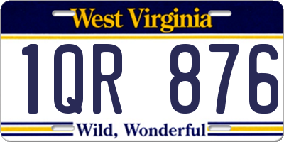 WV license plate 1QR876