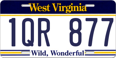 WV license plate 1QR877