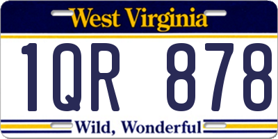 WV license plate 1QR878