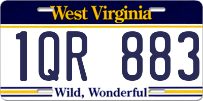 WV license plate 1QR883