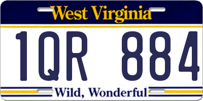 WV license plate 1QR884