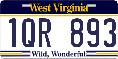 WV license plate 1QR893