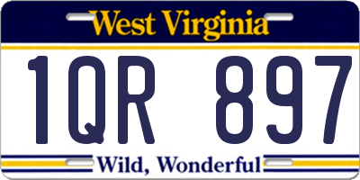 WV license plate 1QR897