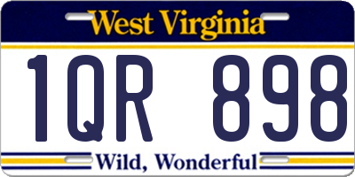 WV license plate 1QR898