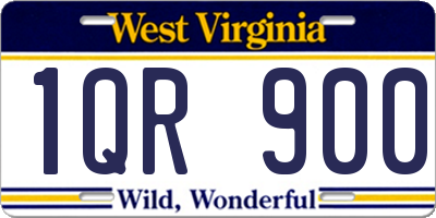WV license plate 1QR900