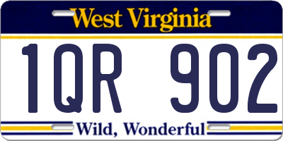WV license plate 1QR902