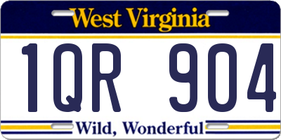 WV license plate 1QR904