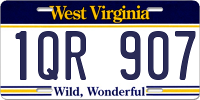 WV license plate 1QR907