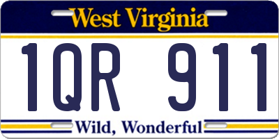 WV license plate 1QR911