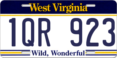 WV license plate 1QR923