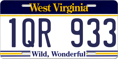 WV license plate 1QR933