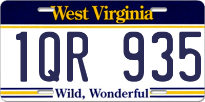WV license plate 1QR935
