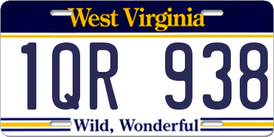 WV license plate 1QR938