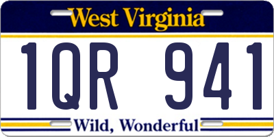 WV license plate 1QR941