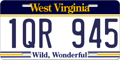 WV license plate 1QR945