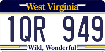 WV license plate 1QR949