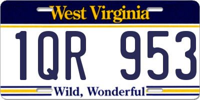 WV license plate 1QR953
