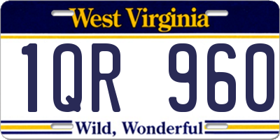 WV license plate 1QR960