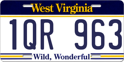 WV license plate 1QR963