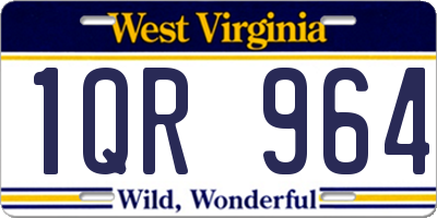 WV license plate 1QR964