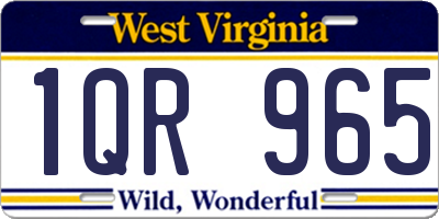 WV license plate 1QR965