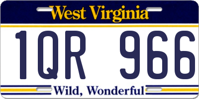 WV license plate 1QR966