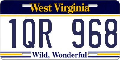 WV license plate 1QR968