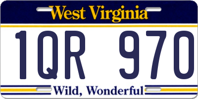 WV license plate 1QR970
