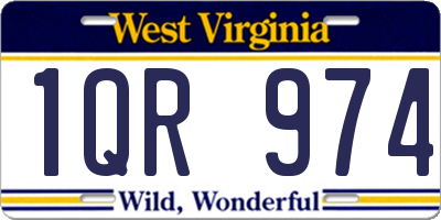WV license plate 1QR974