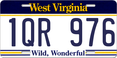 WV license plate 1QR976