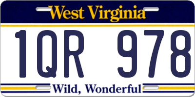 WV license plate 1QR978