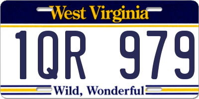 WV license plate 1QR979