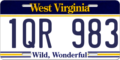 WV license plate 1QR983