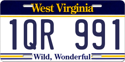 WV license plate 1QR991