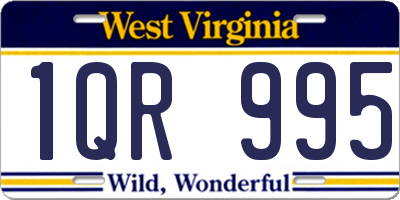 WV license plate 1QR995
