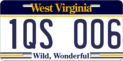 WV license plate 1QS006