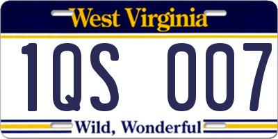 WV license plate 1QS007
