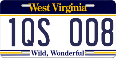 WV license plate 1QS008