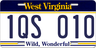 WV license plate 1QS010