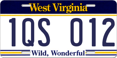 WV license plate 1QS012