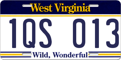 WV license plate 1QS013