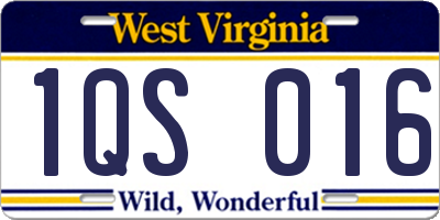 WV license plate 1QS016