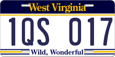 WV license plate 1QS017