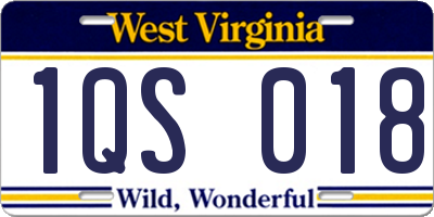 WV license plate 1QS018