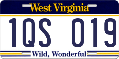 WV license plate 1QS019