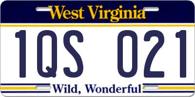 WV license plate 1QS021