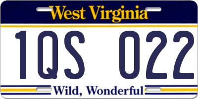 WV license plate 1QS022