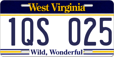 WV license plate 1QS025