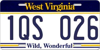 WV license plate 1QS026