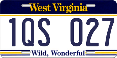 WV license plate 1QS027